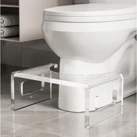 7" Acrylic Toilet Stool Digestion-Optimizing Support 300LBS Modern Design Safety Step Stool 2
