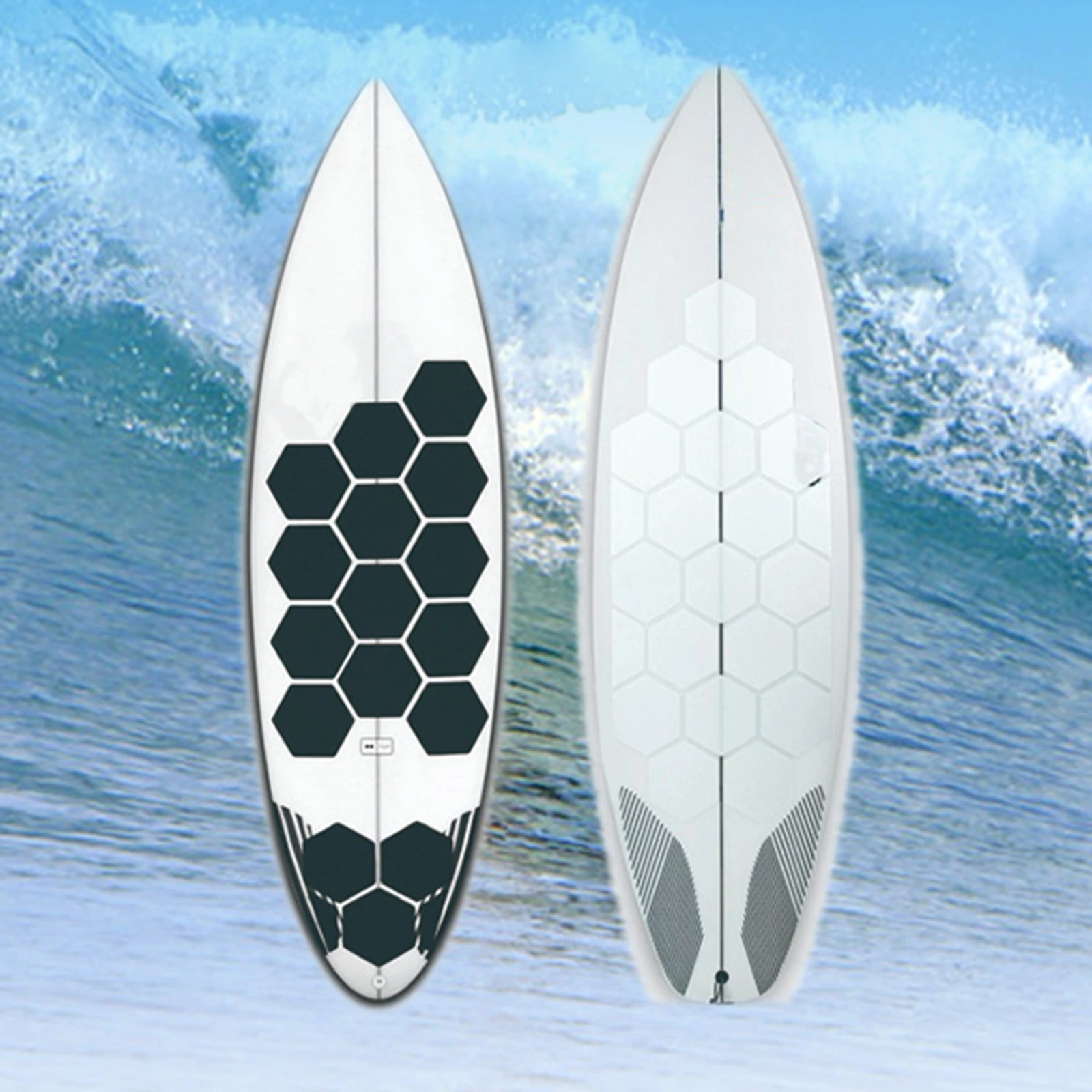 Hexagon Surfboard Traction Pads Foot Strap Surf Adhesive Water