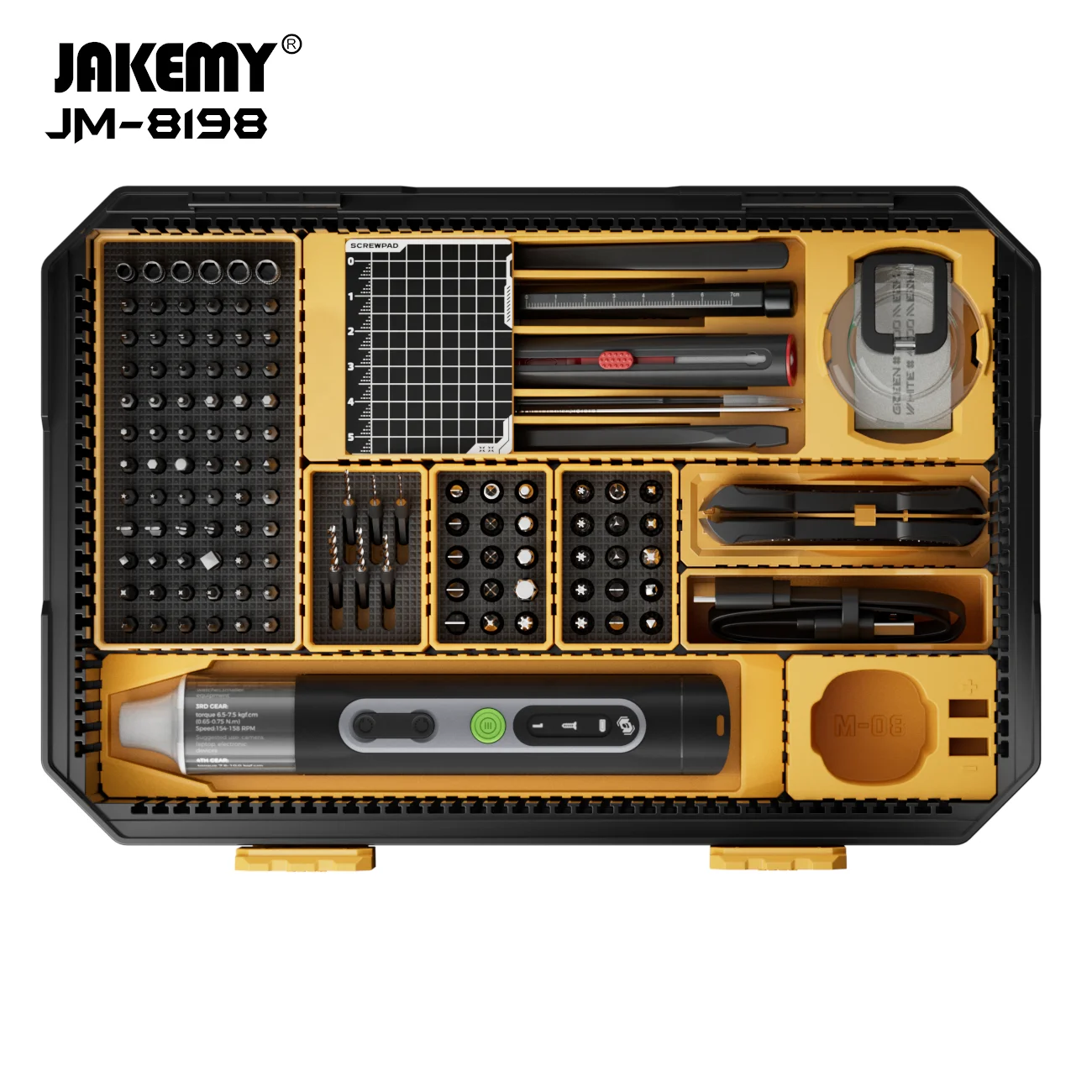 JM-8198 135 in 1 Cordless Electric Screwdriver Tool Set for Phone