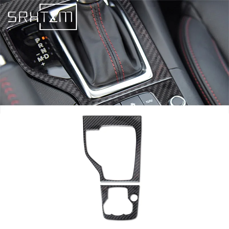 

Автомобильная внутренняя панель переключения передач из углеродного волокна, медиа-кнопка, Обложка, отделка, наклейка для Mazda 3 Axela 2013-2016