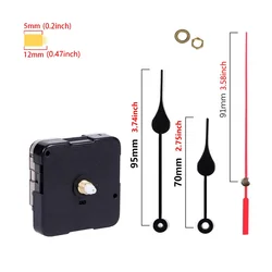 Silent Quartz Movement Clock Mechanism with Hands Set for DIY Repair and Crafting (H - 12.5)