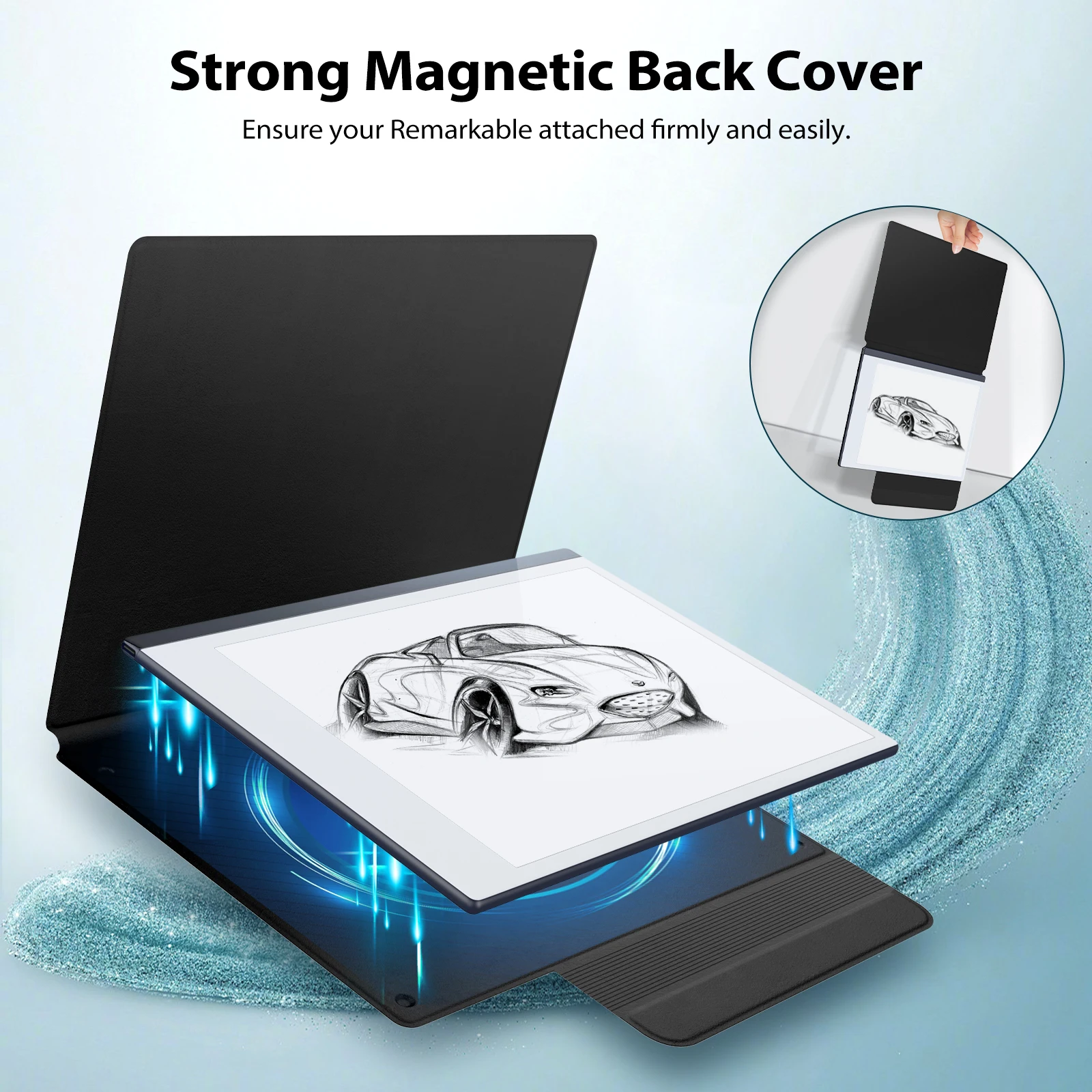 Moko-caixa Magnética Ultra-fina com Suporte de Caneta Embutido Capa Leve do Livro Folio para Notável Tablet - Imagem 4