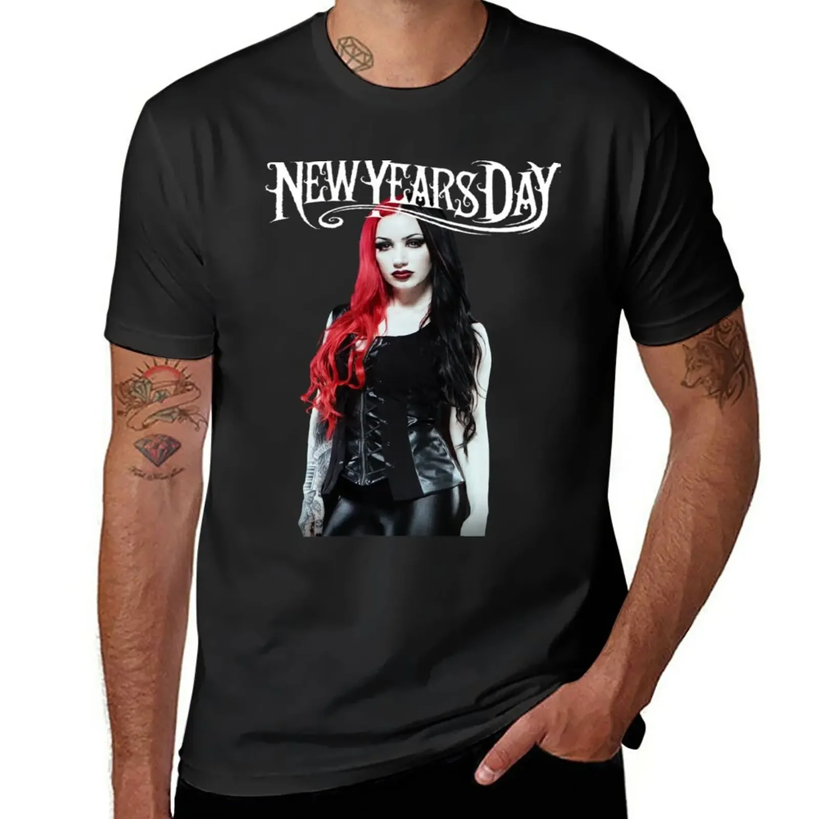 

Ashley Costello - New Years Day T-Shirt oversizeds blacks plus size tops Men's t shirts