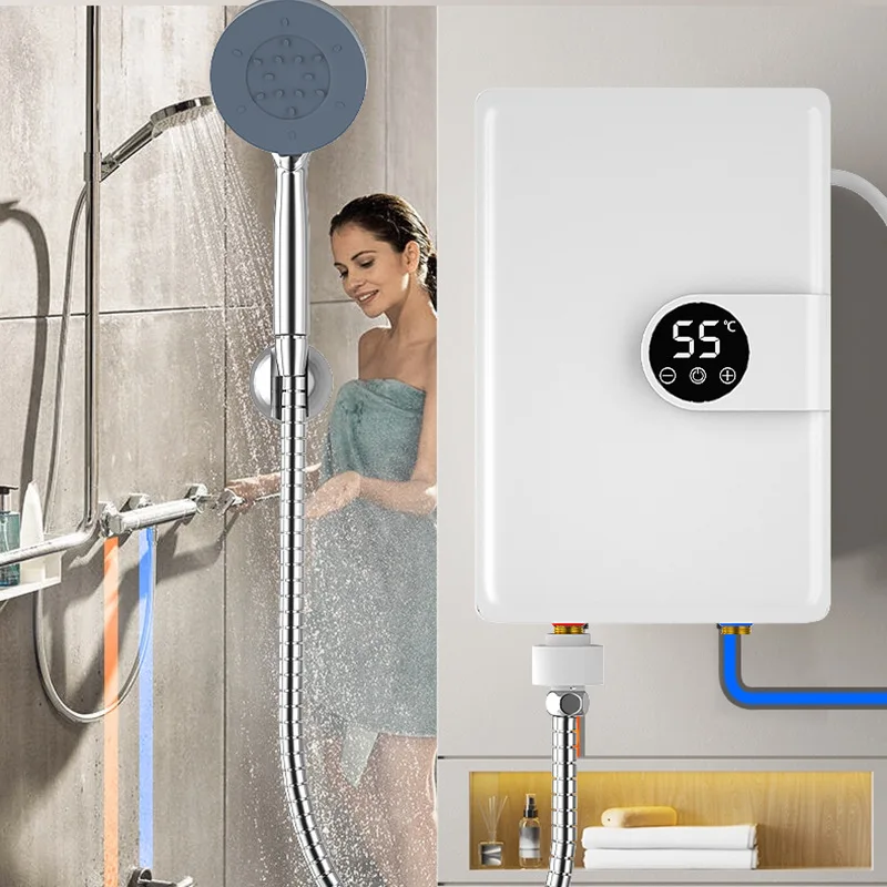 Smart Inverter Electric Water Heater Instant Water Heater Fast Heating Shower Instant Heating Water Heater LED Touch Controls 2
