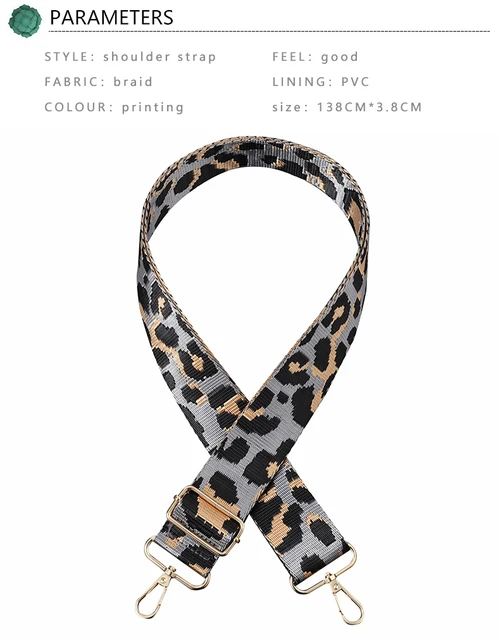 Tracolla Per Borsa Leopardata - Regolabile 70-124 Cm, Spalla Larga, Giallo - Foto 9