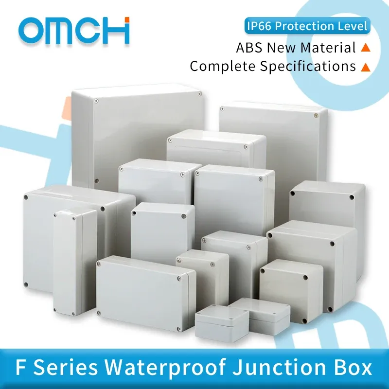 OMCH Ip66 Outdoor Waterproof  Electrical Junction Box Plastic ABS Junction Box Screw Cable Custom Waterproof Junction Box