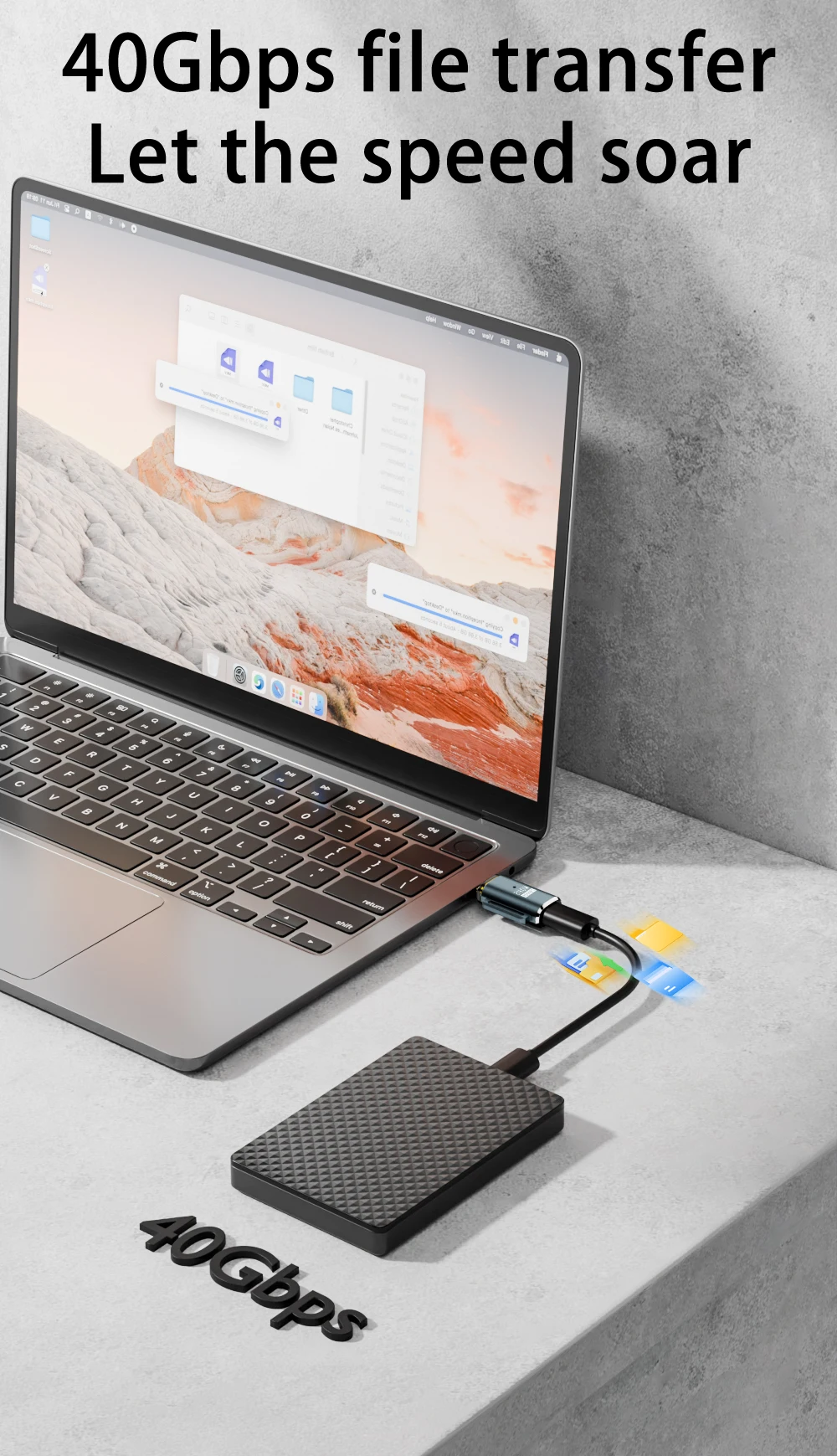 NNBILI USB4.0 Thunderbolt3/4 마그네틱 USB C-타입 C 240W 40Gbps 고속 충전 마그넷 충전 컨버터 케이블 8K@60Hz 어댑터