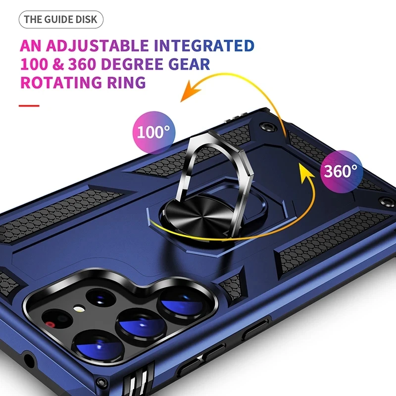 Shockproof Phone Case With Metal Ring Kickstand For Samsung Galaxy_voghion.com