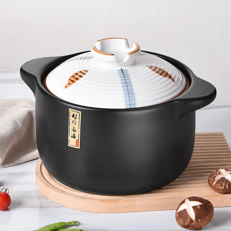 Stock Pots Ceramic Clay Pot Gas Stovetop Safe Durable Heat Resistant Crackproof Casserole Stew Soup Claypot Rice Cooking Pot 2