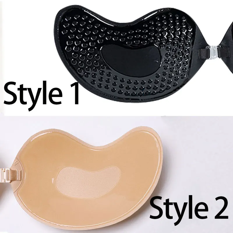 غير مرئية رفع البرازيلي عارية الذراعين حمالة الصدر سلس إغلاق الجبهة الملابس الداخلية ذاتية اللصق Bralette المرأة لزجة الملابس الداخلية