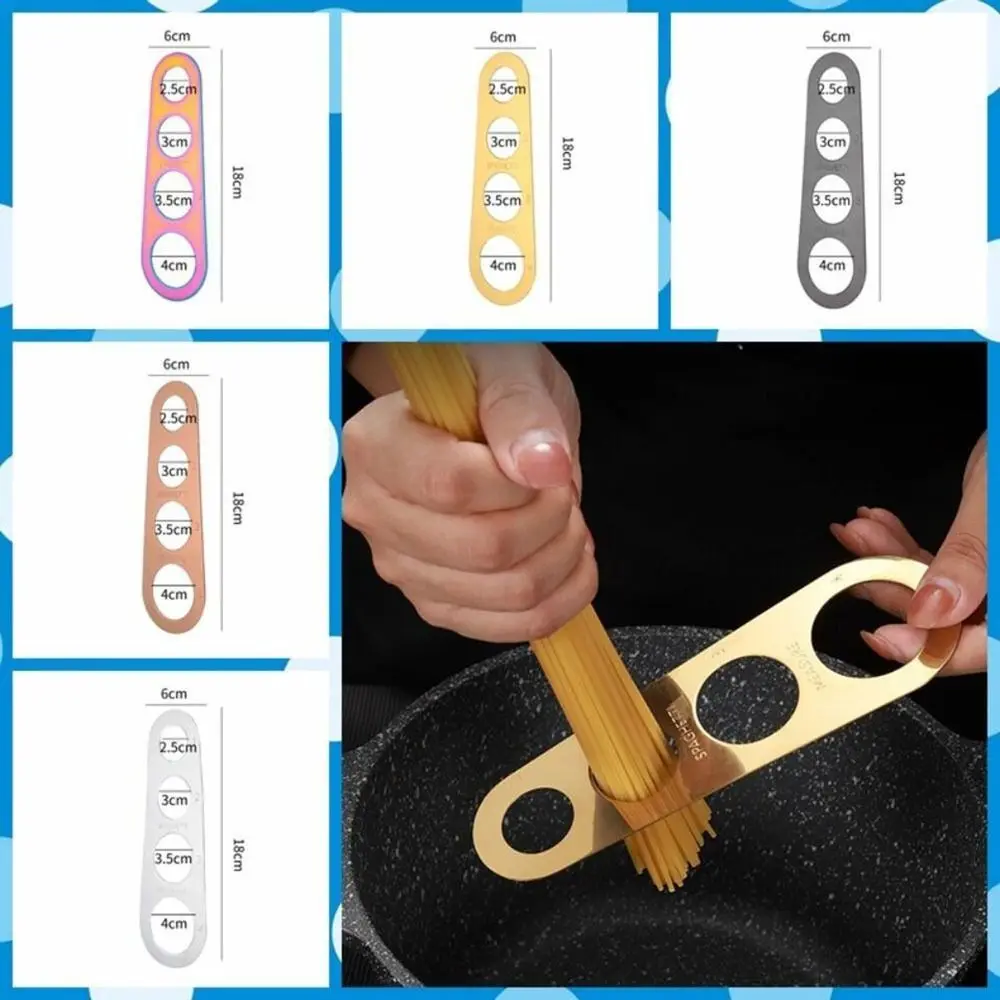 Kitchen Noodle Measure Tool Convenient Multicoloured Stainless Steel Pasta Measurer Cook Italian Noodle Ruler