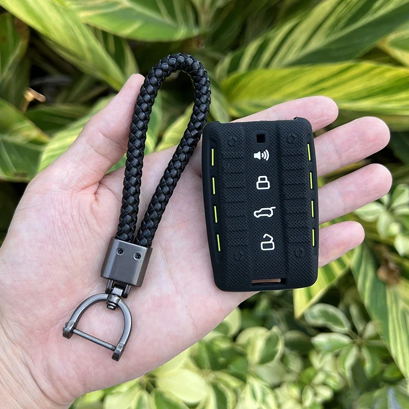Key Case Key Case Cover Car Key Shell 4 Button Silicone Car Key Case Protect Skin Cover Rubber Shell Holder for Great Wall GWM WEY TANK 300 500 Tank300 Tank500 Remote