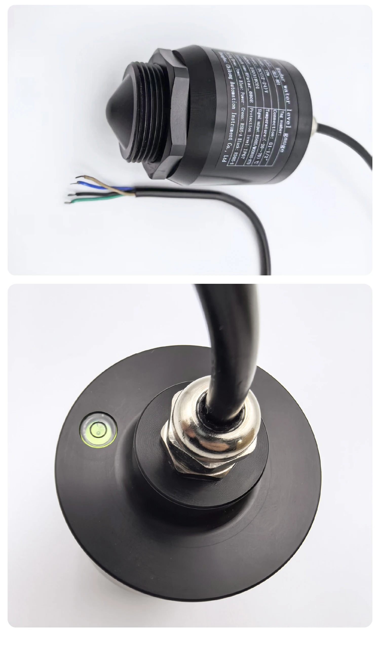 Radar Water Level Sensor Non Contact Level Transmitter 65m RS485 4-20mA PP Probe