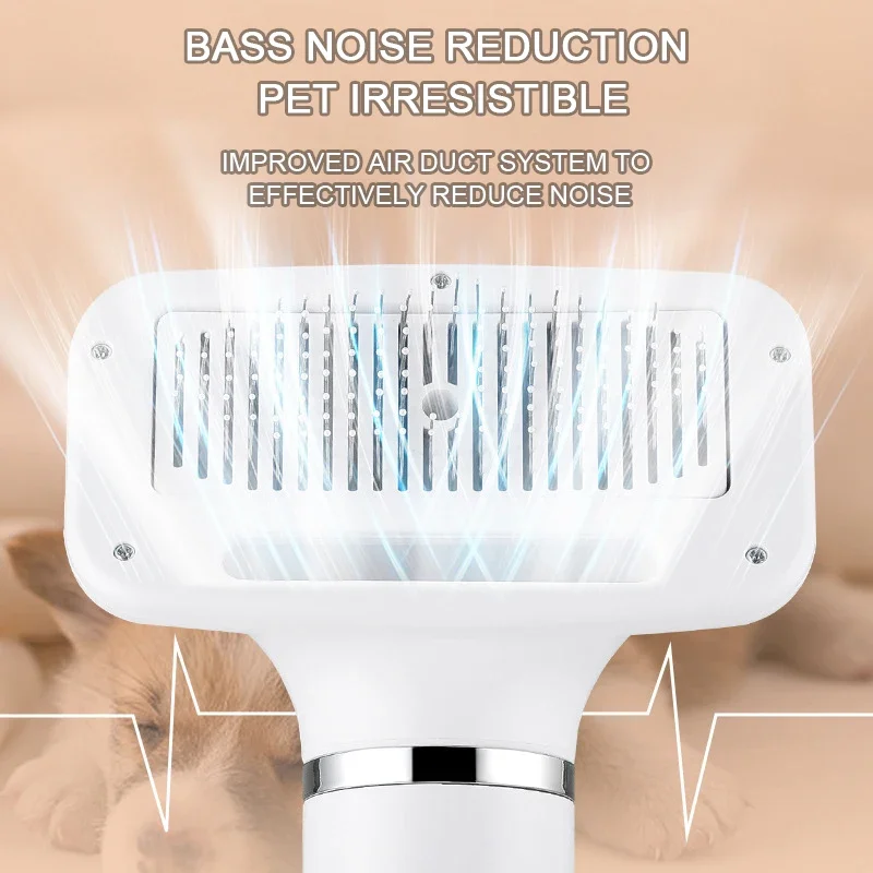 2 in 1 Pet Hair Dryer Low Noise Cat Dog Grooming Hair Dryer Comb Adjustable speed temperature Pet Dog Brush Supplies