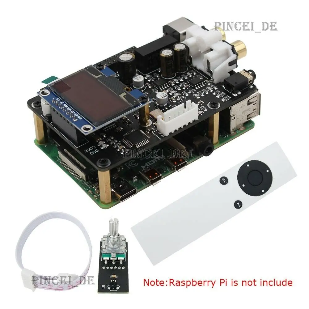 

Ustars Audio R38h DAC Плата декодера W/ OLED пульт дистанционного управления для Raspberry Pi