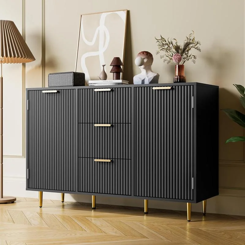 

47.2" Sideboard Buffet Cabinet, Modern Accent Cabinet with 3 Drawers and 2 Doors, Kitchen Buffet Sideboard with Adjustable
