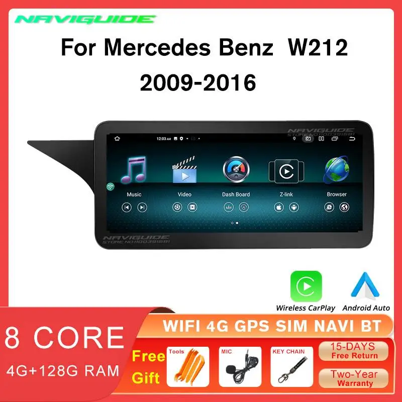 

NAVIGUIDE 12.3" Android 12 Car Radio For Benz W212 2009-2016 8+256G GPS Multimedia Carplay Player 4G+128G Bluetooth Head Unit