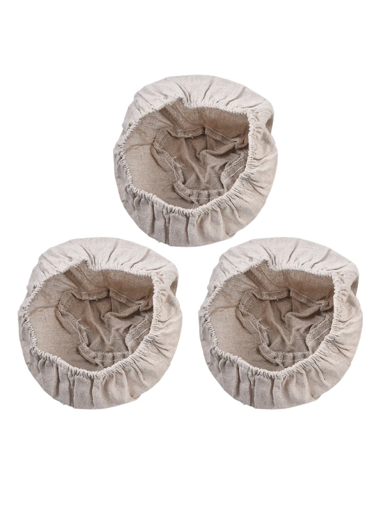 

3PCS 9Inch Basket Cloth Cover Round Bread Basket Liner Cloth Rattan Bread Proofing Basket Cloth Flax Cloth Cover Bag