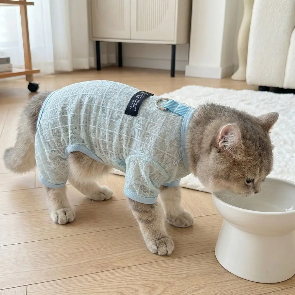 통기성 메쉬 개 자외선 차단 의류 얇은 트랙션 기능이 있는 개 쿨링 점프수트 꽃무늬 개 자외선 차단 의상 데일리 웨어