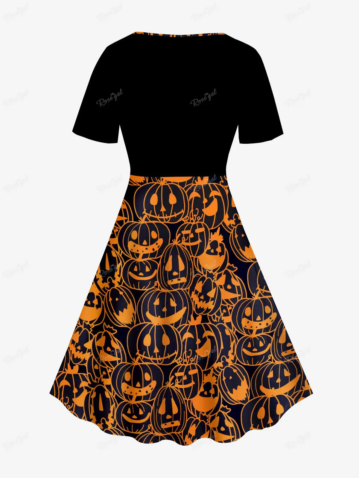 ROSEGAL Gothic Dresses Black High Waist Long Sleeves Vestidos 4XL Buckled Grommets Lace Panel A-Line Dress For Women Fall Winter