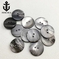 10PC Natural Black Mother of Pearl Shell Grey Round 2-holes Flatback Button DIY Suit Cufflinks Invitation Scrapbook Sewing Decor 1