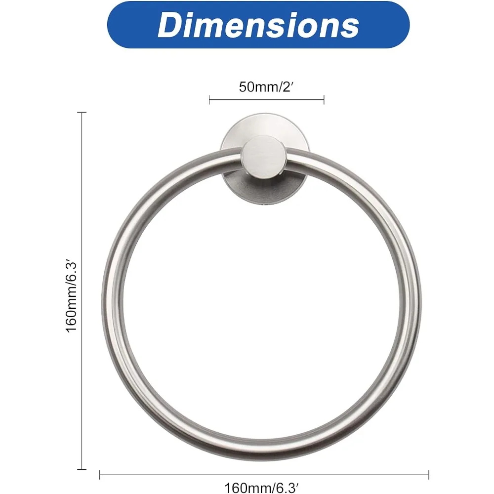 Stainless Steel Bathroom Towel Ring – Modern Round Hand Towel Holder 4