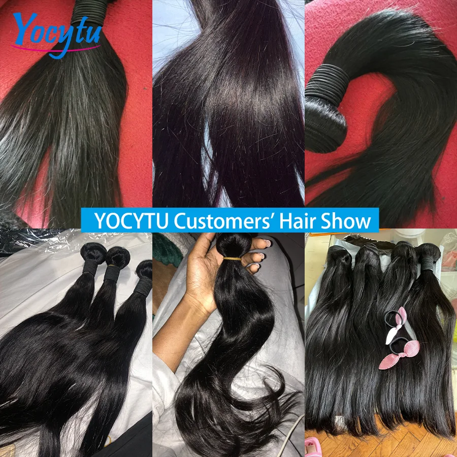 YOCYTU-Brazilian Weave Bundles para Mulheres, Extensão do Cabelo Humano, 100% Straight, 20 