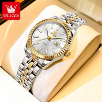 OLEVS 5593 Woman Watch Stainless Steel Waterproof Auto Date Elegant Ladies Wristwatch Luxury Original Quartz Watch for Women New 1
