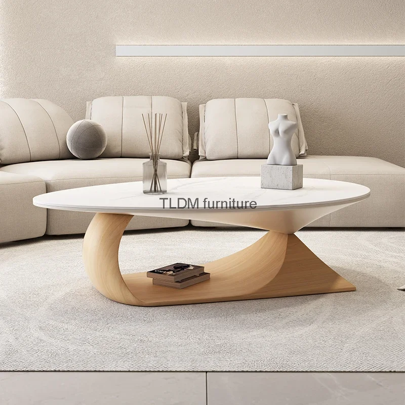 

Овальный современный кофейный столик, роскошный нестандартный Органайзер, открытый центральный кофейный столик, боковой столик для отеля, вспомогательная мебель для салона