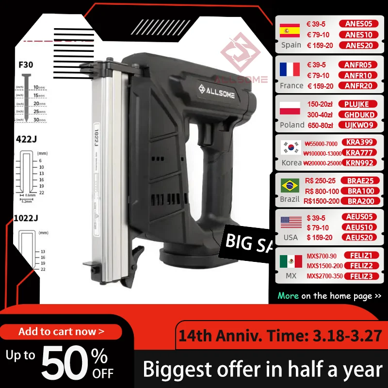 AllsomePistoletclouslectriquesansfilCloueurlectroniqueCloueurcadreportable