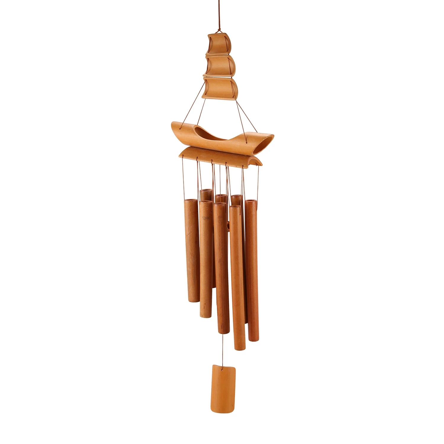 Bamboo Wind Chime Handmade Natural Ring Home Decor Wind Chime Hanging Ornament Outdoor Yard Wind Bell 2