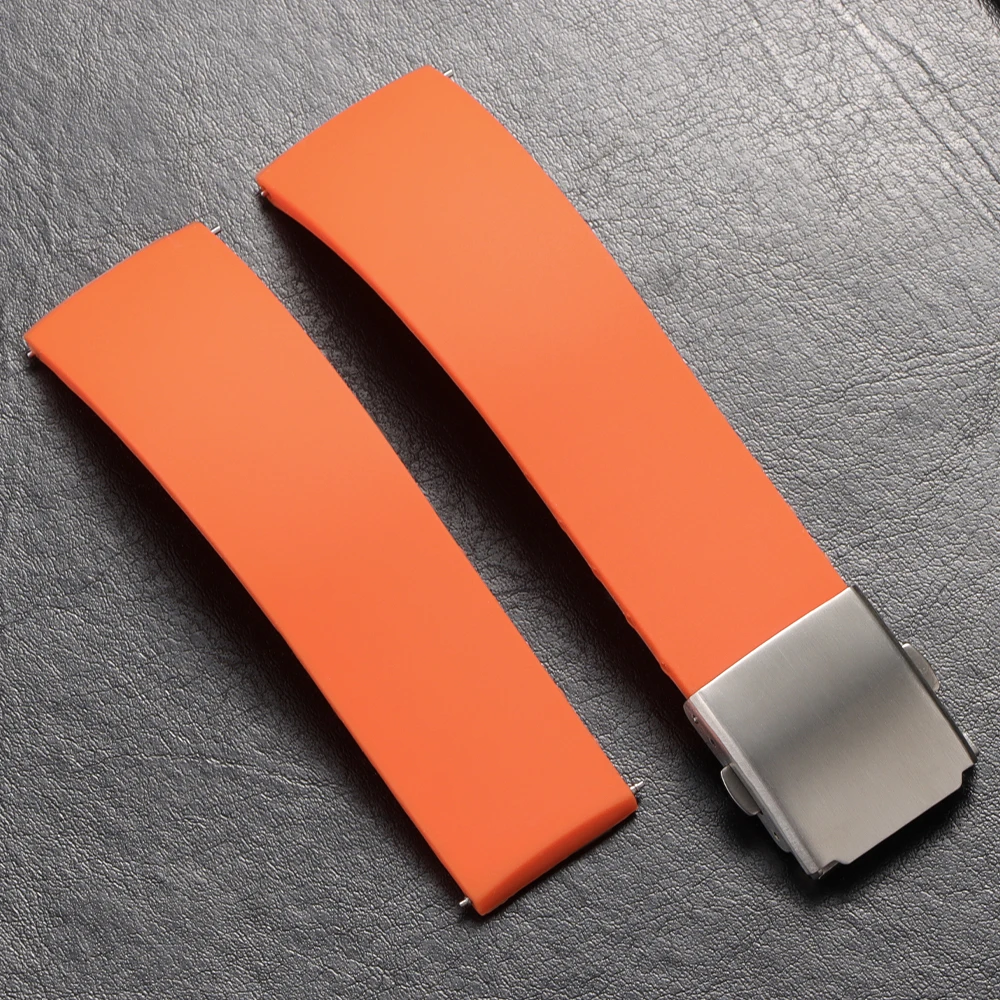 Premium Silicone Rubber Quick Release Watch Strap with Deployment Buckle - Universal Replacement Band (18mm, 20mm, 22mm, 24mm)