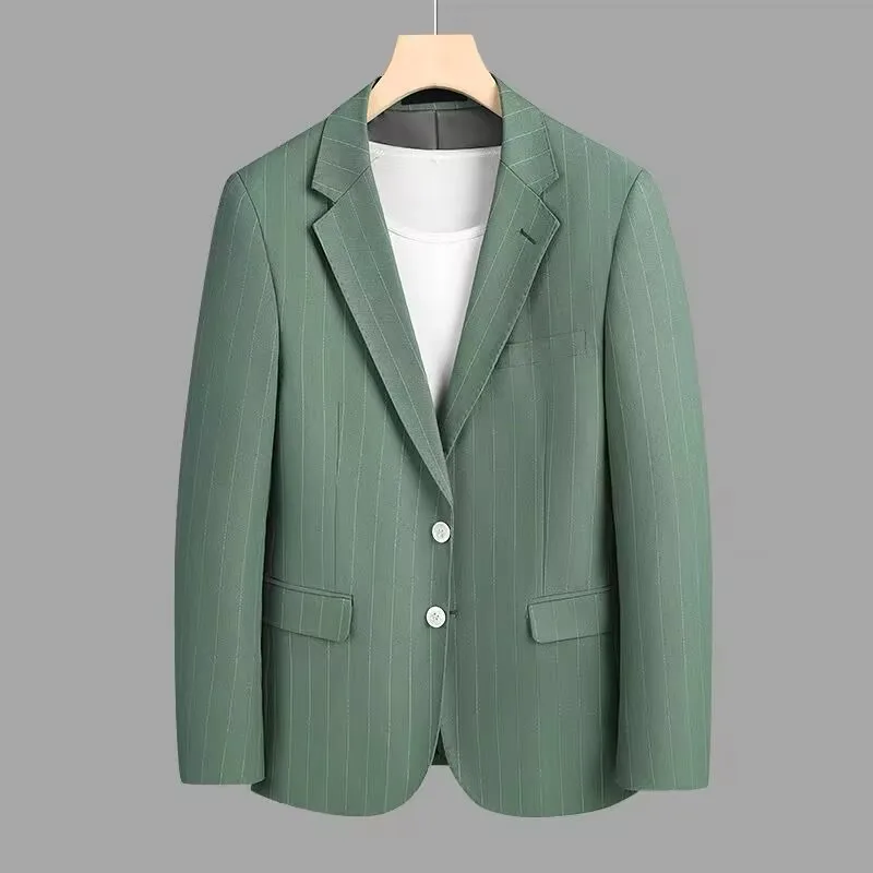 Veste de costume pour hommes, deux boutons, décontractée, une pièce, double fente, vert, haut tendance, HJ15, nouvelle collection printemps