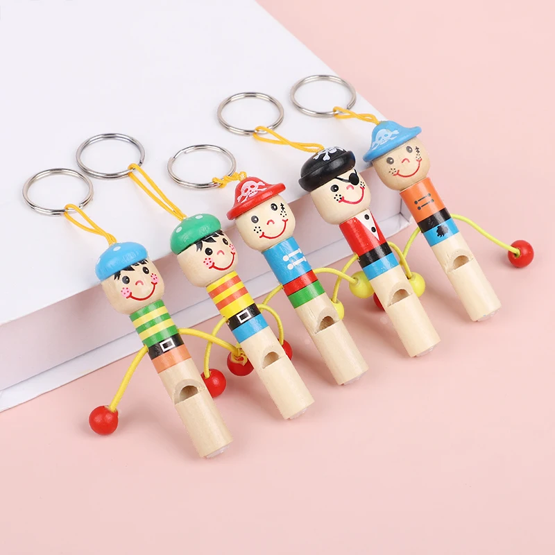 5/12/20Pcs Wooden Pirate Whistles Musical Instrument Toy for Kids Birthday Party Favors Baby Shower Gift Halloween Pinata Filler