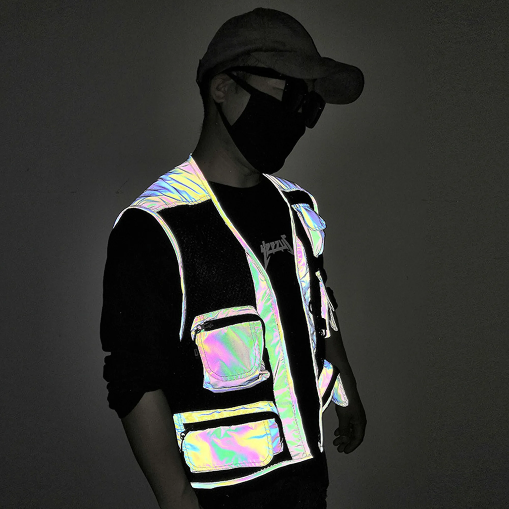 Holographic Reflective Vest Waistcoat 4