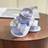 Infant Baby Girls Summer Sandals with Flower Soft Sole Newborn Toddler First Walker Crib Dress Shoes 4