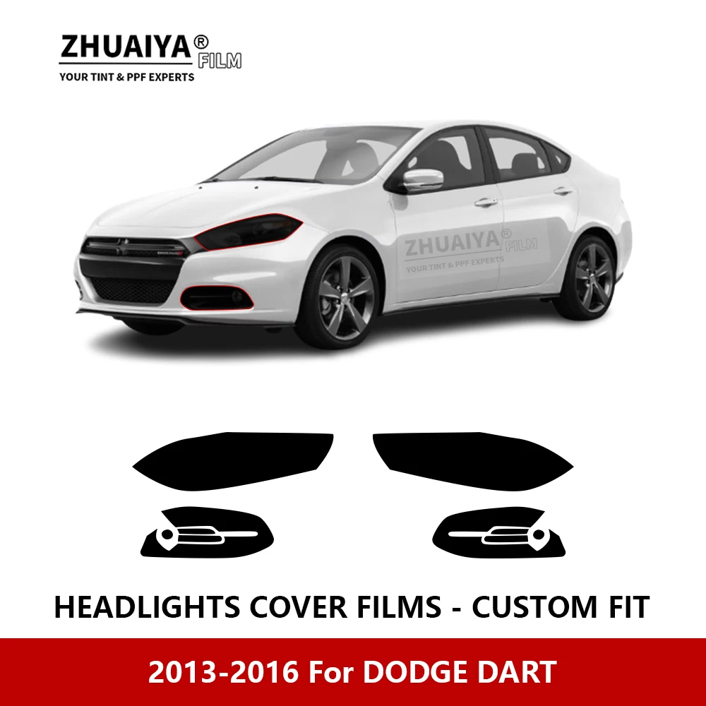 

For DODGE DART 2013-2016 Car Exterior Headlight Anti-scratch PPF precut Protective film Repair film Car stickers Accessories