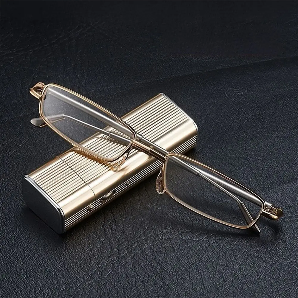 

Spring Hinge Reading Glasses with Case Foldable Anti UV/Glare/Eyestrain Computer Glasses Portable Small Readers for Women & Men