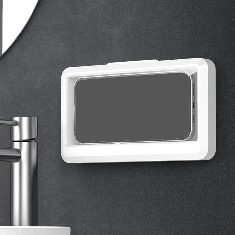 

1Pc Waterproof Bracket Self-adhesive Wall-mounted Bathroom Touch Screen Phone Holder