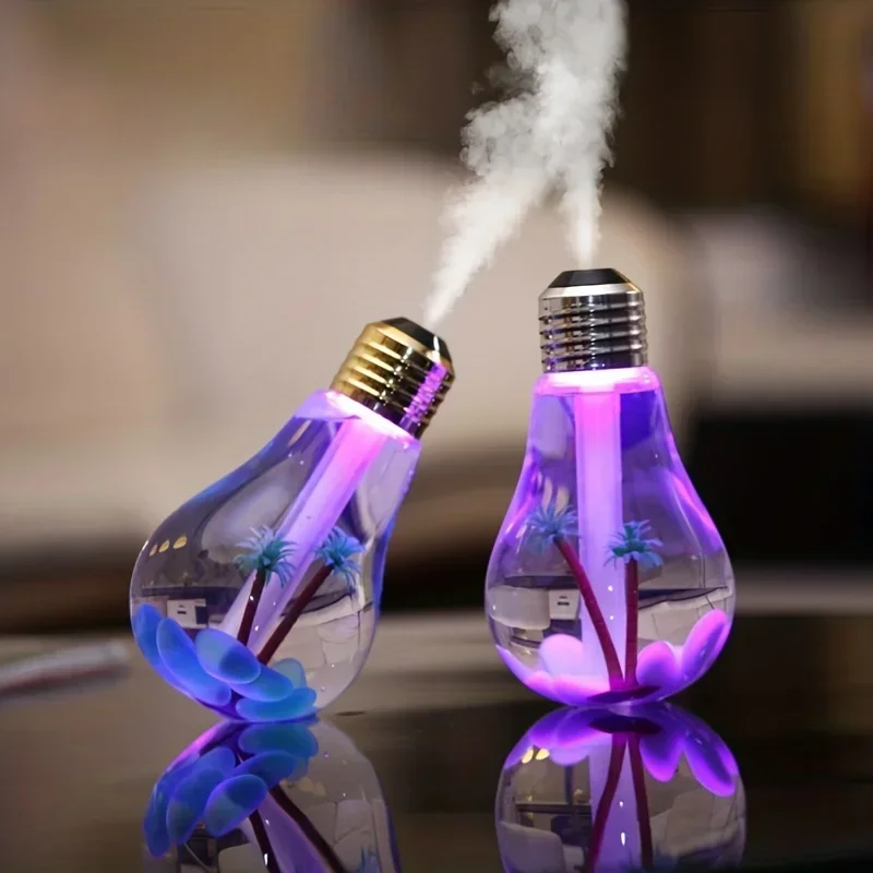 Personal Desktop Humidifier for Bedroom, Travel, Office, Home 400ml Colorful Bubble Lamp Portable Humidifier Small Cool Mist USB