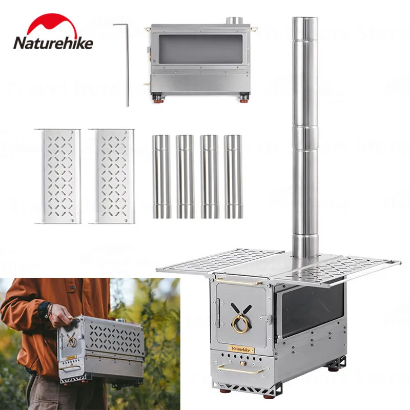 

Naturehike Heating Firewood Stove Outdoor Portable Stainless Steel Double Wings Camping Picnic BBQ Cooking Desktop Tent Stove