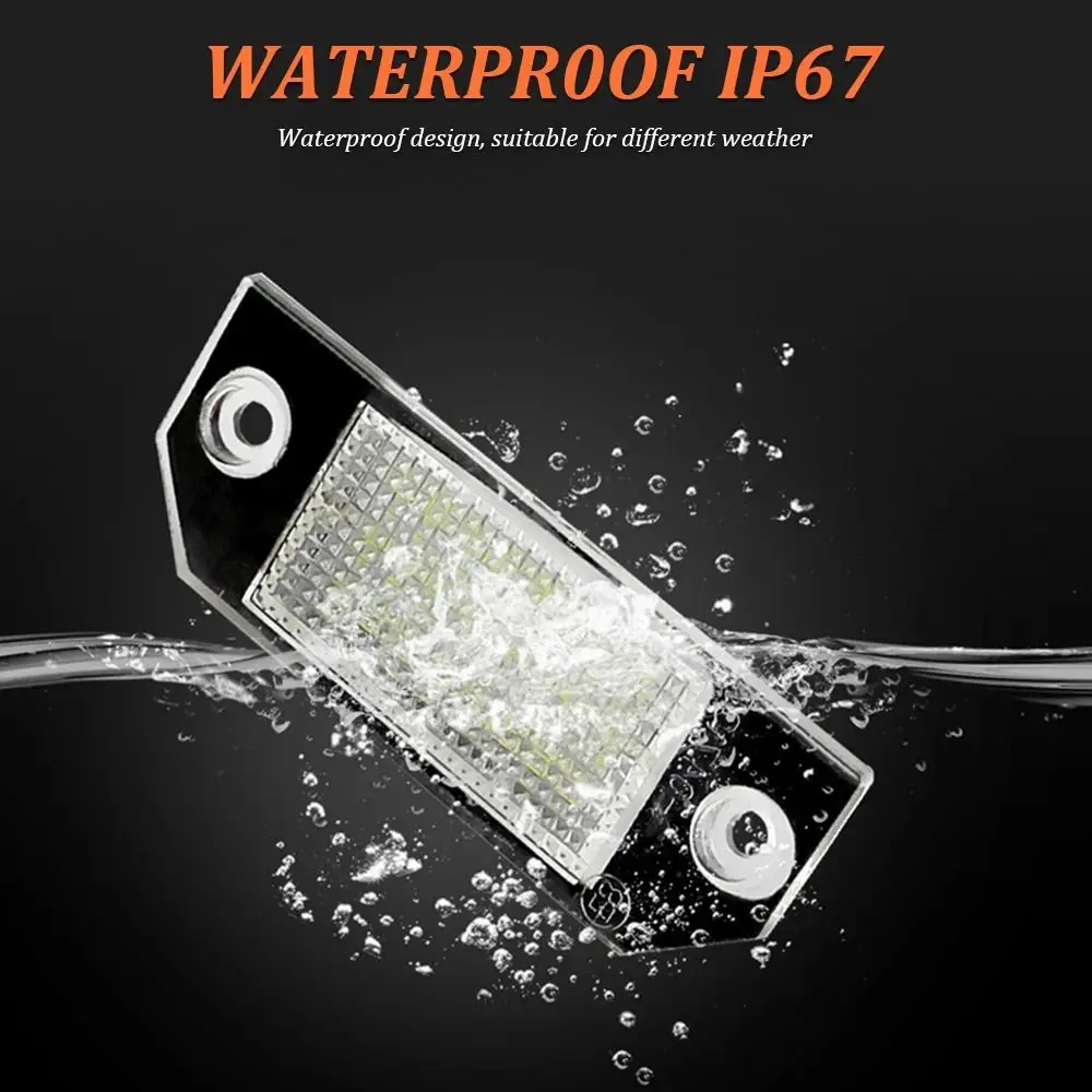 High Power SMD LEDs Car License Number Plate Lights Lamp For Ford Focus C-MAX 03- Ford Focus MK2 03-08 White 6500K