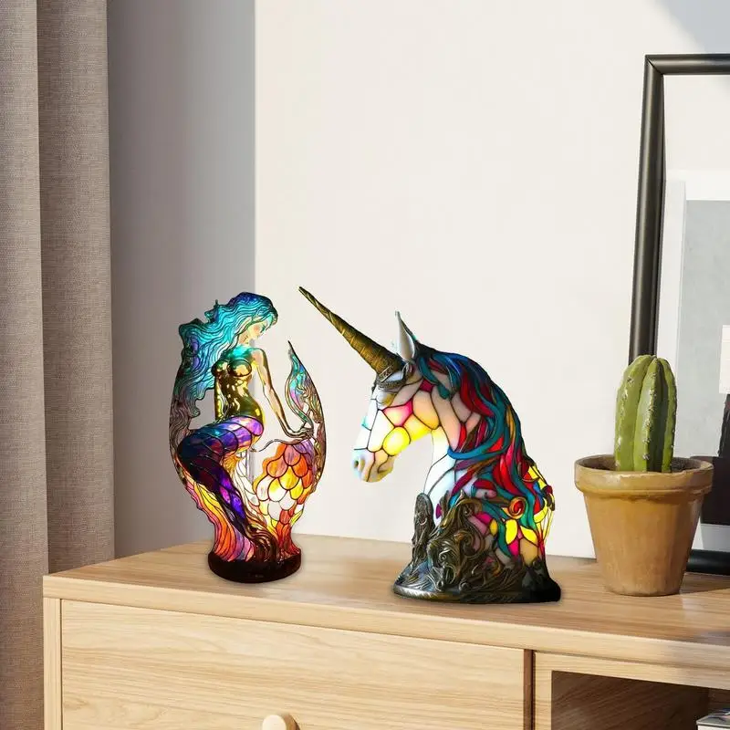 

Cute Desk Lamp Animal Series Resin Kids Bedside Lamp Stained Fun and Novelty Table Lamp for Animal Lovers Bedroom Decor
