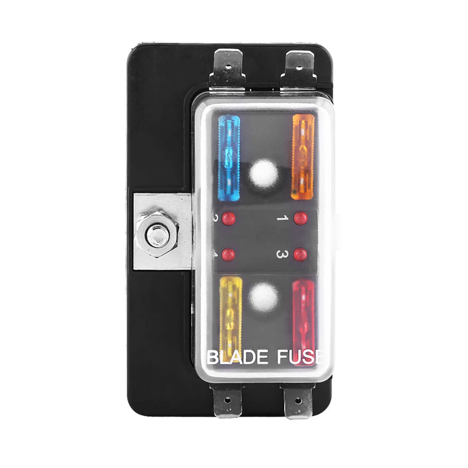 Fuse Box Holder 1Pcs 4 Way Mini Blade Fits automotive electronic field electrical devices cars modified cars buses boats