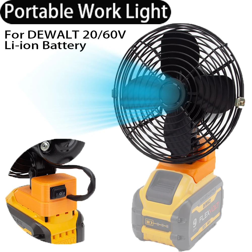 Portable Workshop Cordless Jobsite Fan For Dewalt 20V 60V MAX  Li-Ion Flexvolt Battery DCB200 DCB201 Cordless Li-Ion Bare Tool 3 5 inch 9w tool light indoor and outdoor light led light work light for dewalt 18v lithium ion battery dcb201 dcb200