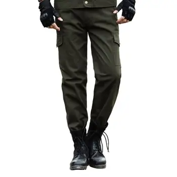 Men Cargo Pants Loose Soft Mid Waist Pockets Solid Color Long Outdoor Training Camping Trousers  Army Tactical Joggers Pant 3