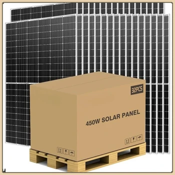 450W 11BB Solar Panel - 12V/24V/36V/48V Charging for RV Home Farm Marine Parking Lot