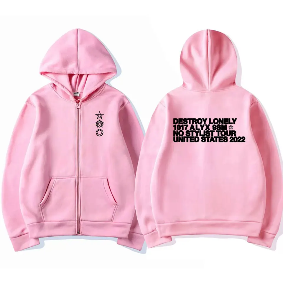Rapper Destroy Lonely Alyx Zipper Hoodie Men's Fashion Hoodies Men