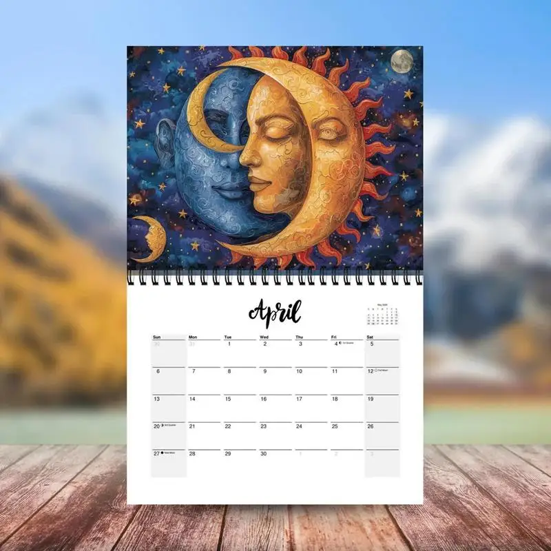 Sun and Moon 2025 Monthly Planner Calendar