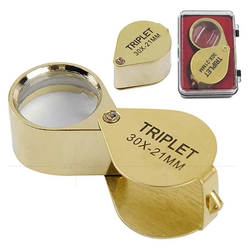 Metal Jewelry Magnifying Glass Jewelers Eye Tool Jewellery Folding Loupe Glass Lens Magnifying Triplet Jewelry Diamond jewelry magnifier jewelry magnifying glass magnifying glass